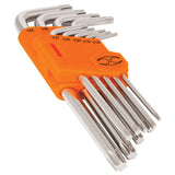Juego de 9 llaves torx larga desde t10 hasta t50 truper