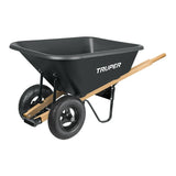 Carretilla 8ft3 plastia mangos de madera y goma doble lisa truper