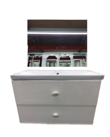 mueble de bano de pared con espejo
