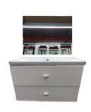mueble de bano de pared con espejo