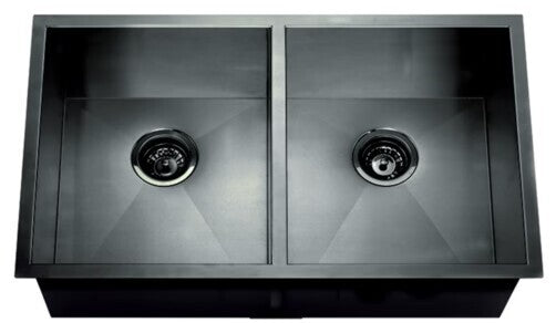 Fregadero doble negro 32'' X 18'' X 8''/8'' acero inoxiodable