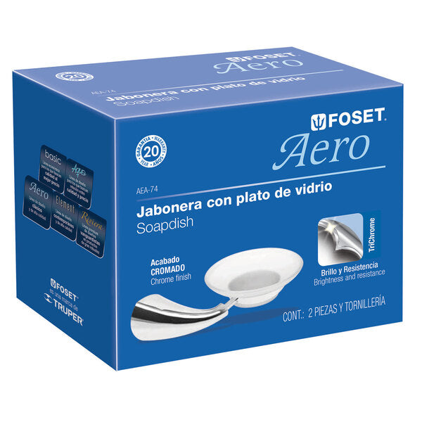 Jabonera con plato de vidrio