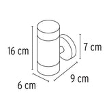 Lámpara cilíndrica para exterior 2 spots