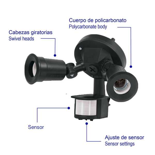 Lámpara de seguridad con sensor de movimiento 300w