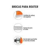 Barrena para router 1 1/4 chaflan con balero