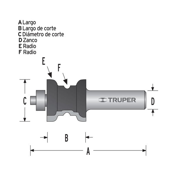 Barrena para router 7/8 collarin