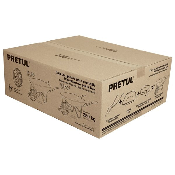 Caja con goma de 16'' y accesorios para carretilla