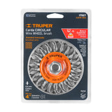 CEPILLO DE ALAMBRE CIRCULAR TRENZADO 4" DE EJE 5/8-11 PARA ESMELIRADORA ANGULAR TRUPER
