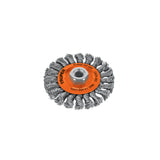 CEPILLO DE ALAMBRE CIRCULAR TRENZADO 4" DE EJE 5/8-11 PARA ESMELIRADORA ANGULAR TRUPER