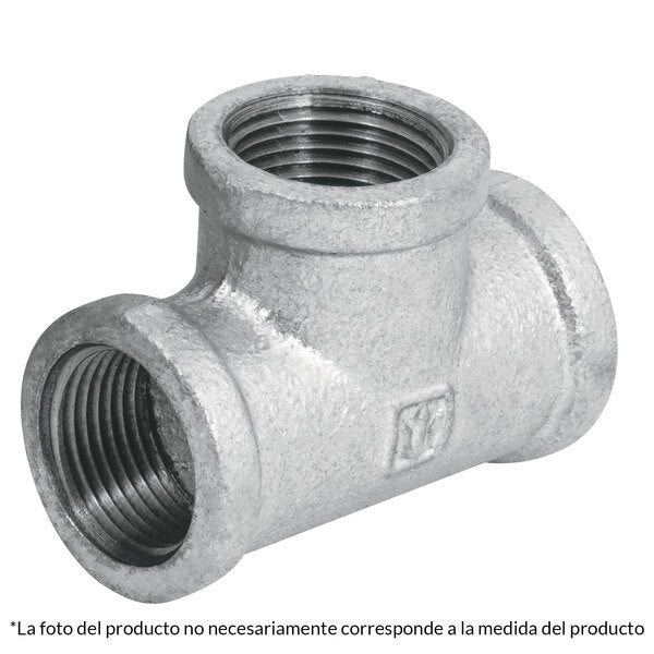 Tee sencilla de hierro galvanizado