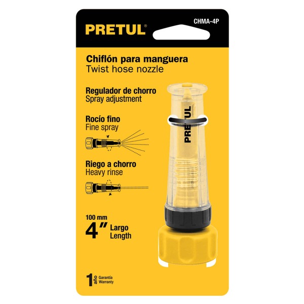 Chiflón para manguera amarillo de 4'' plástico