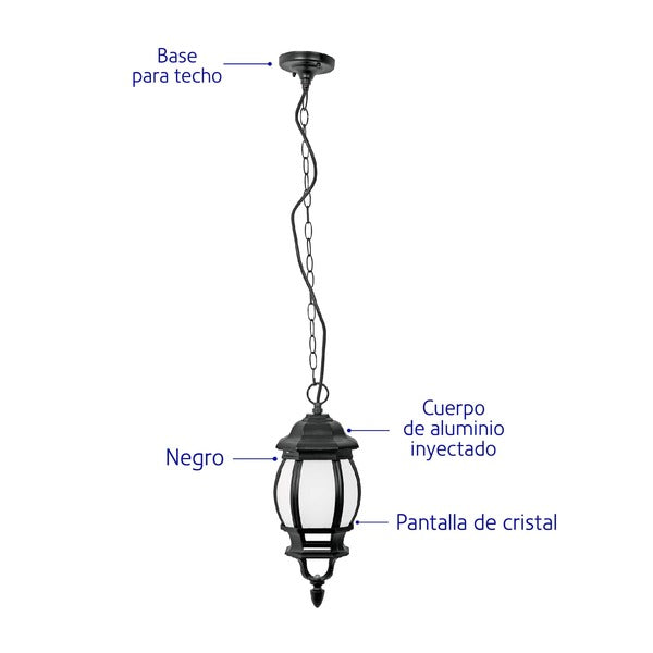 Farol colgante de aluminio y de led