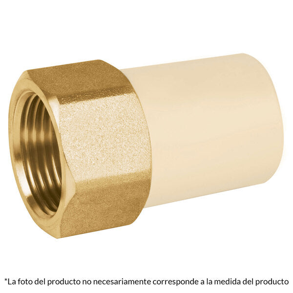 Adaptador hembra de cpvc con inserto metálico