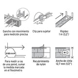 Cinta métrica gripper graduación métrica