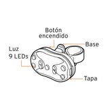 Linterna para bicicleta trasera 9 led