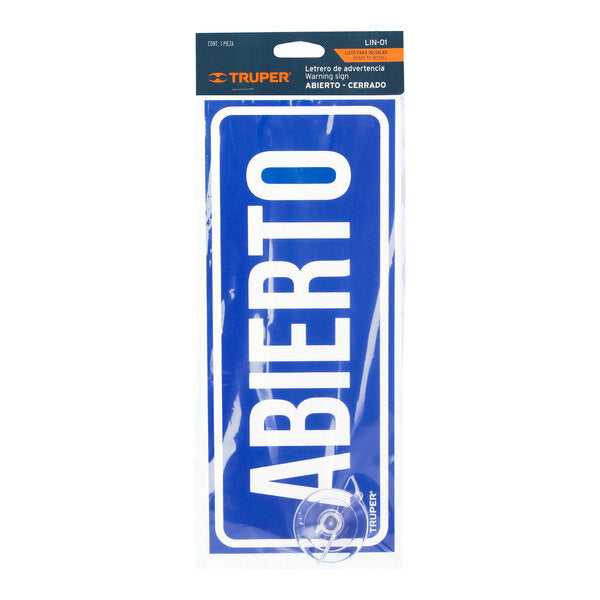 Letrero plastico de advertencia Abierto/Cerrado