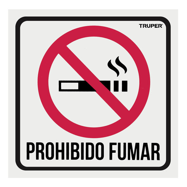 Letrero plastico de advertencia ''no fuma