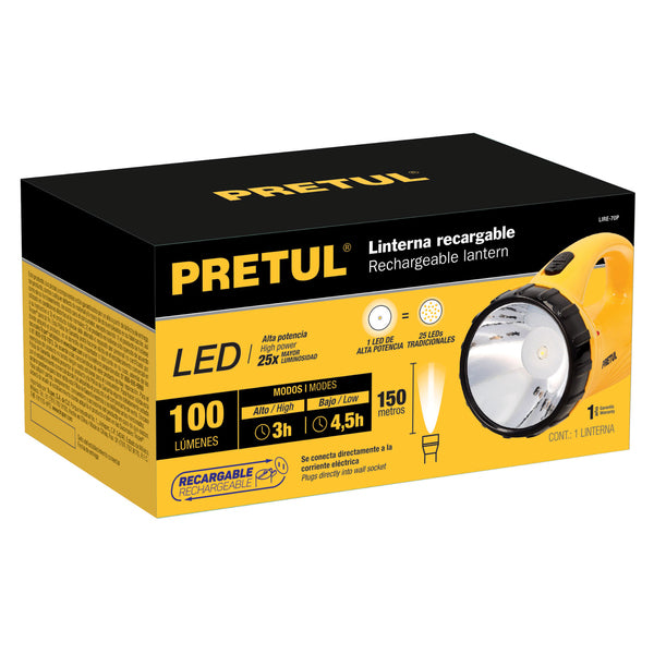 Linterna (foco) de led recargable 100 lúmenes pretul