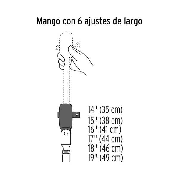 Chicharra cabeza articulada extensible cuadro 1/2''