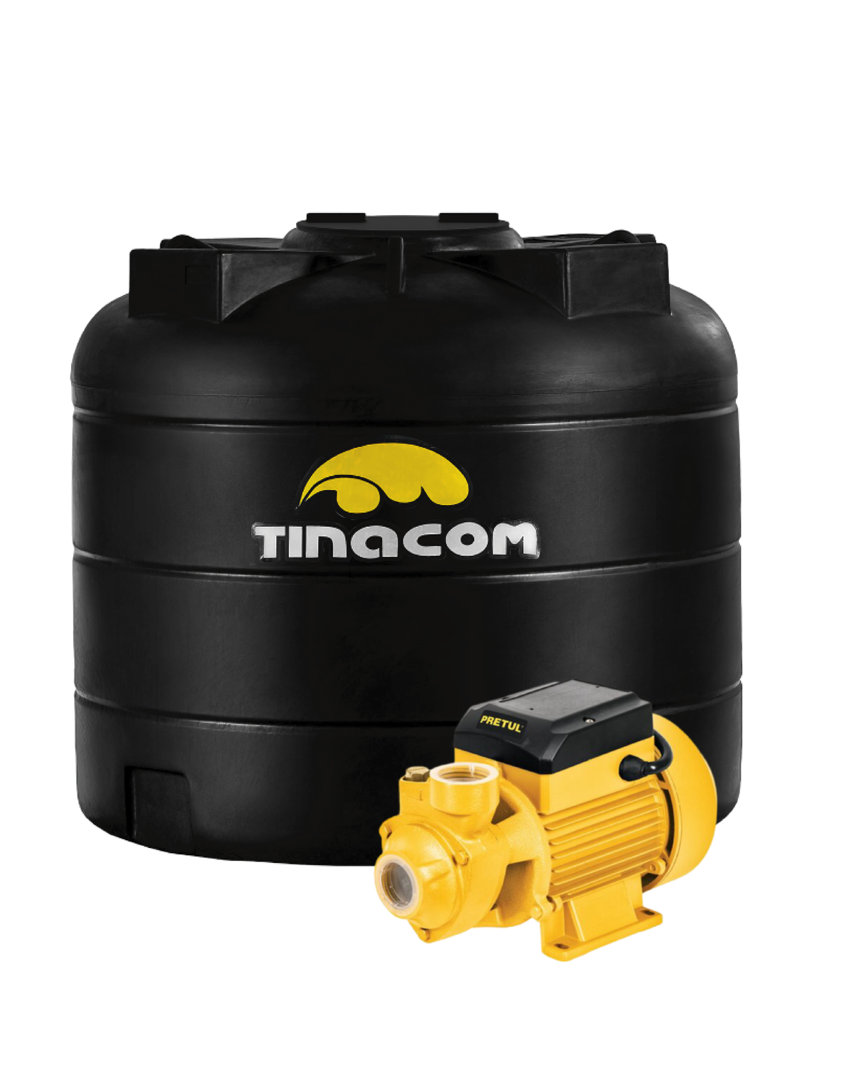 COMBO TINACO 265GLS TINACOM + BOMBA LADRONA 1/2 HP PRETUL