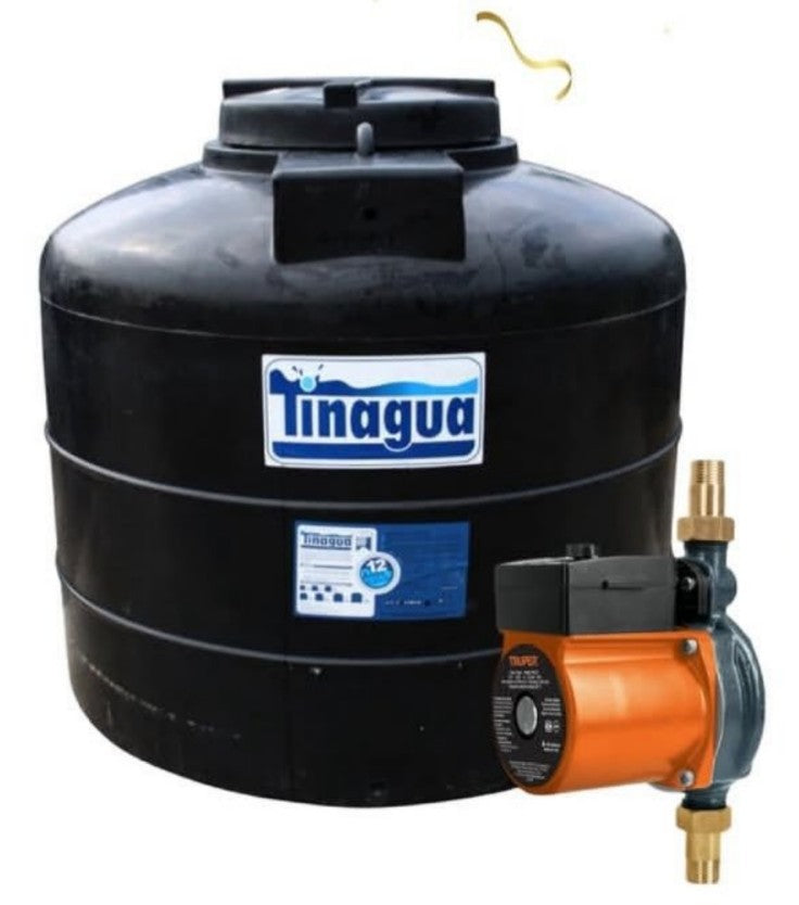 Combo tinao 255gls tinagua + bomba 1/6 hp presurizadora truper