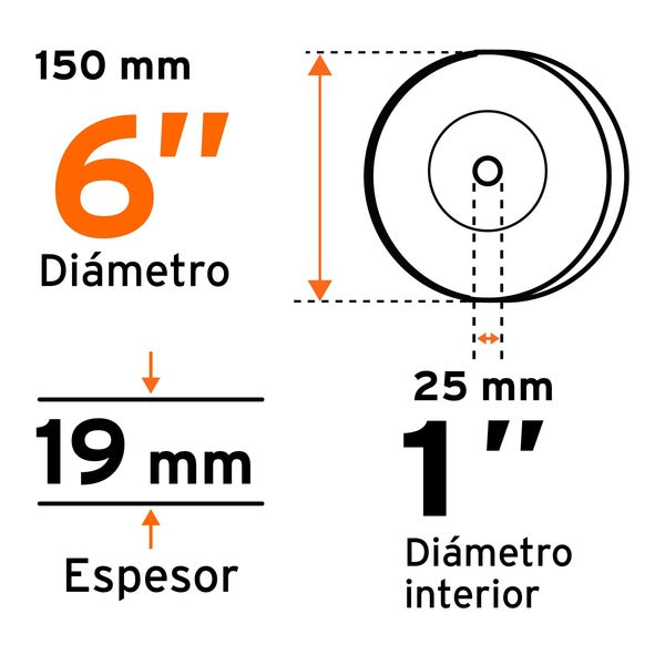 Rueda (piedra) abrasiva para esmeril grano 60