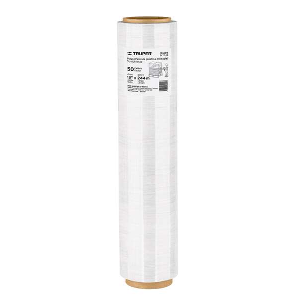 Rollo de 244 m película plástica estirable ancho 18'' cal 50