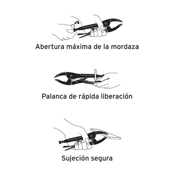 Pinza de presión mordaza ancha de 10''