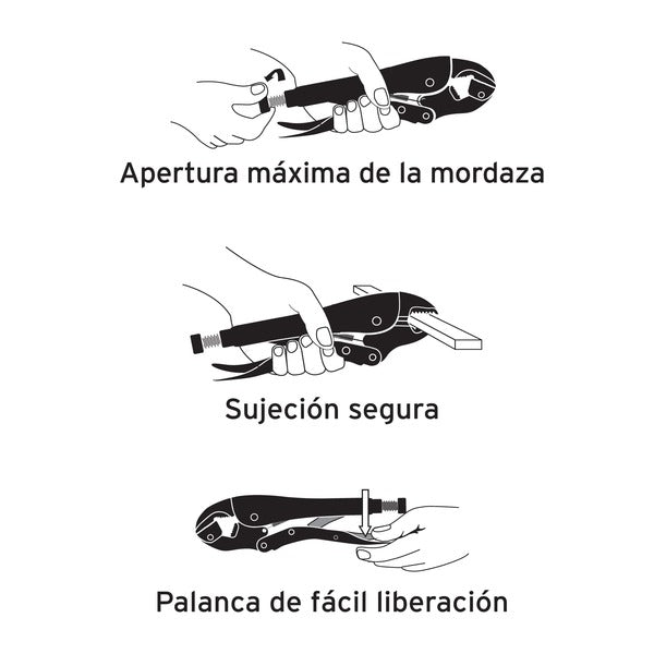 Pinza (alicate) mordaza recta de 10''