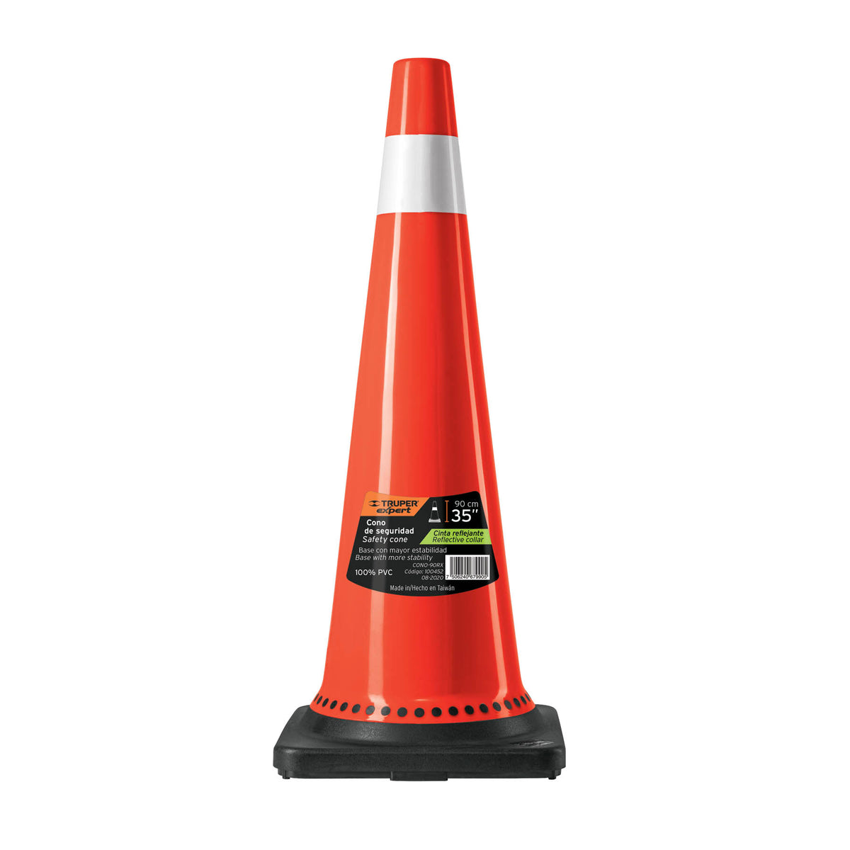 Cono de precaución de 90 cm de PVC con reflejante