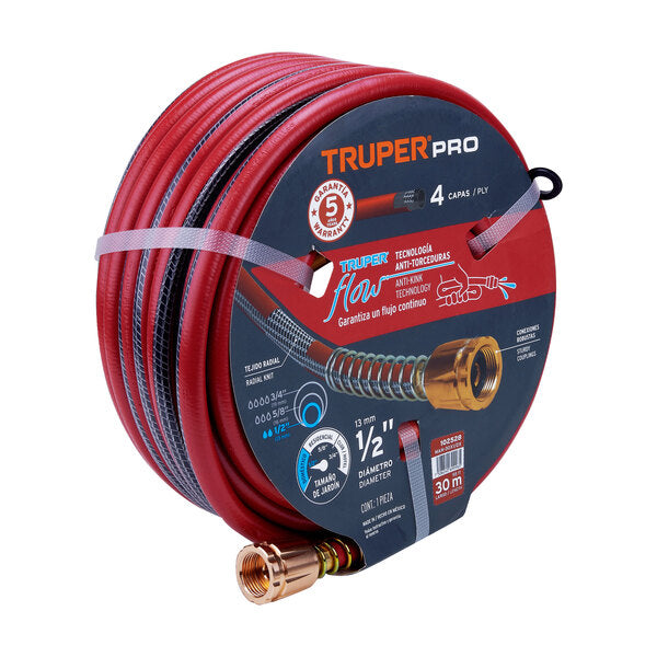 Manguera 1/2'' super reforzada 4 capas 30 m