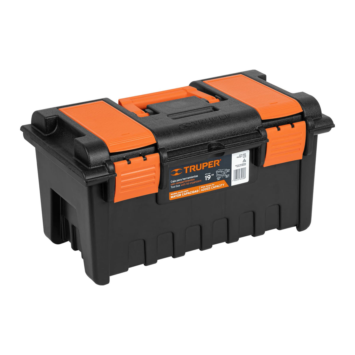 caja con compartimentos naranja