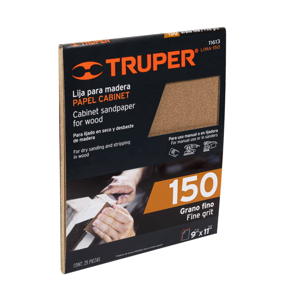 LIJA PARA MADERA GRANO 150 AMARILLA TRUPER