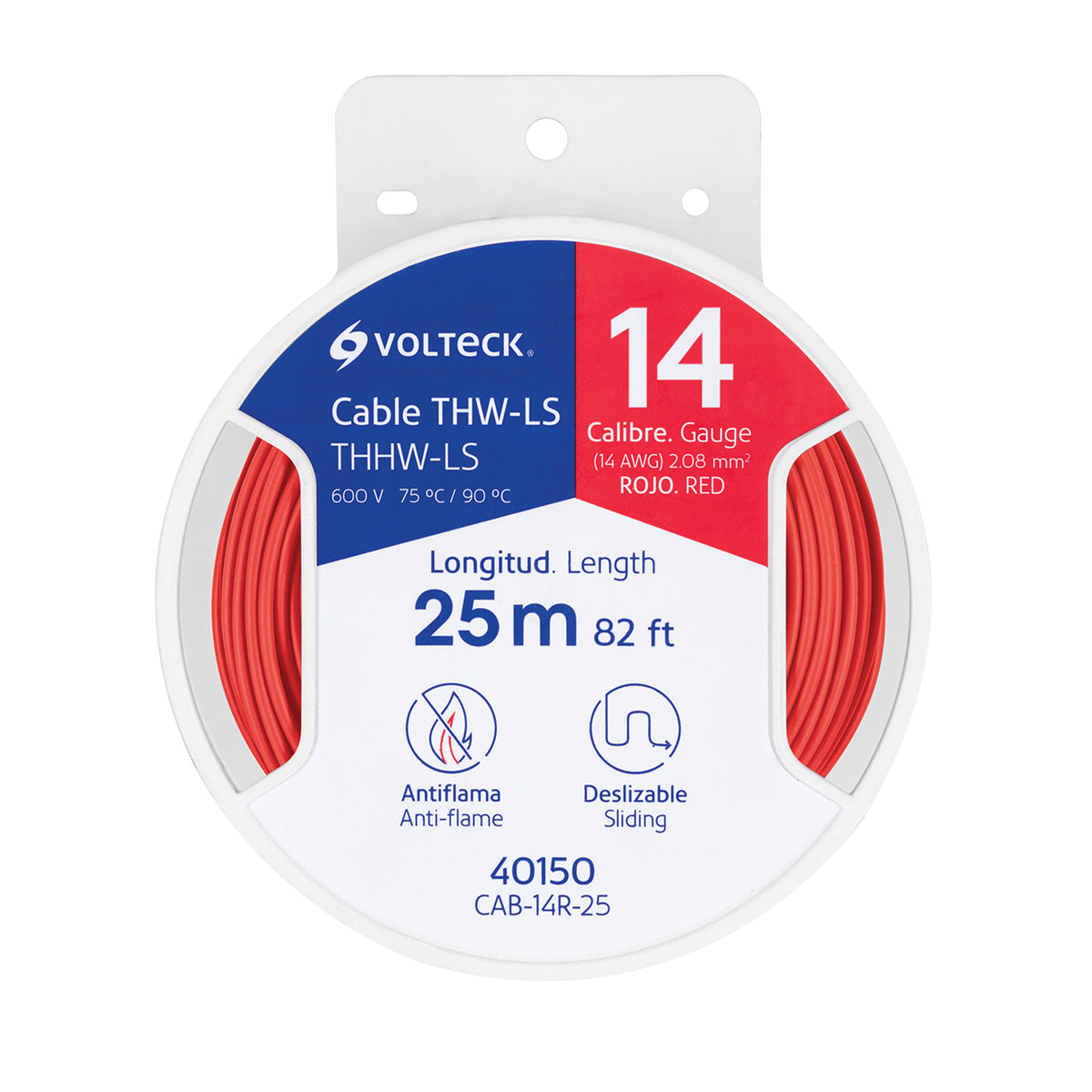 CABLE THW-LS / THHW-LS 14 AWG ROJO, 25 M
