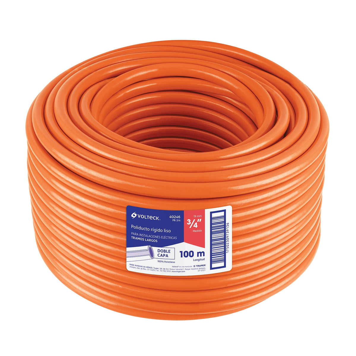 Metro de poliducto 3/4" rígido