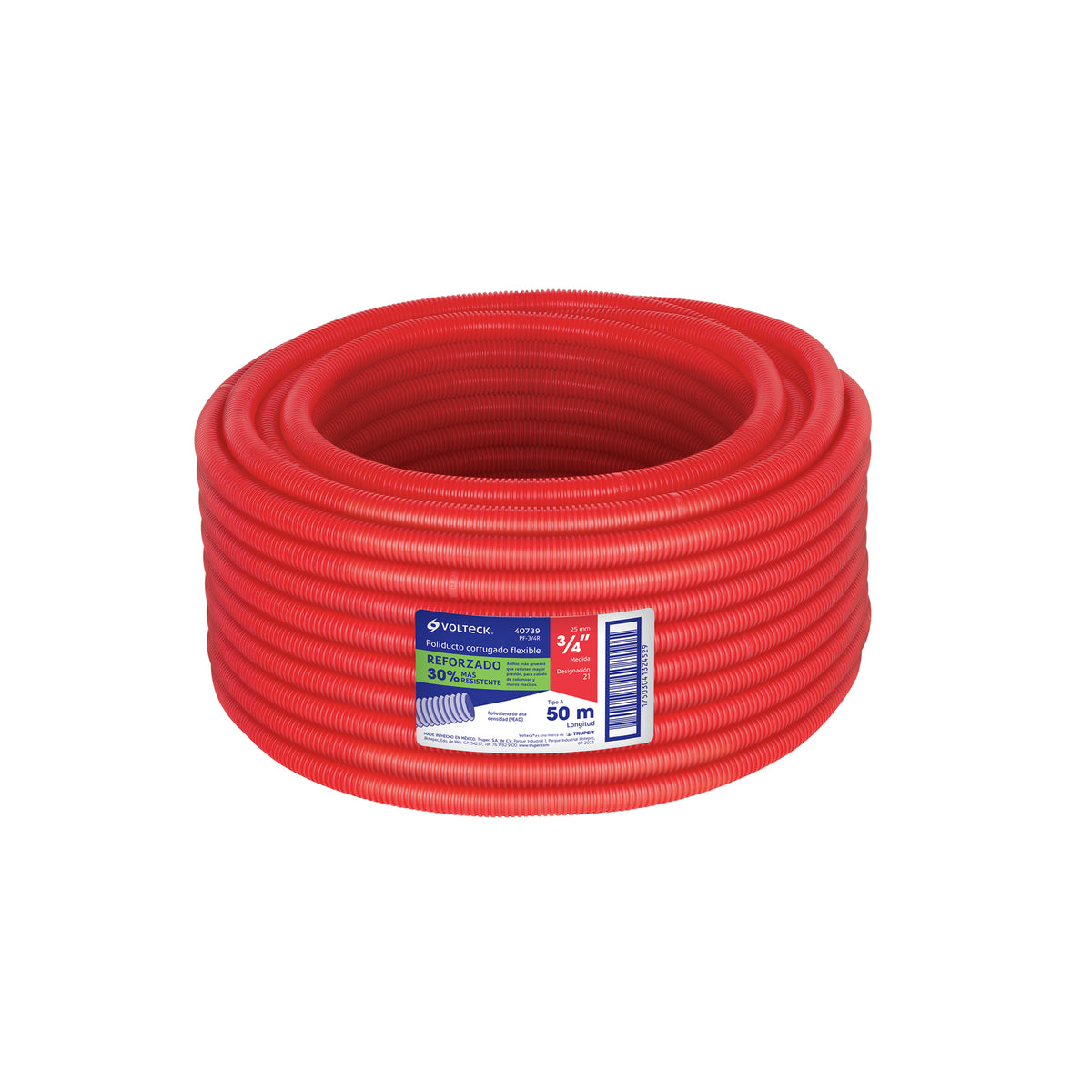 Metro de poliducto 3/4" corrugado flex.