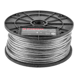 Metro de cable rígido 1/8" acero 7x7 recubierto PVC, 75 m