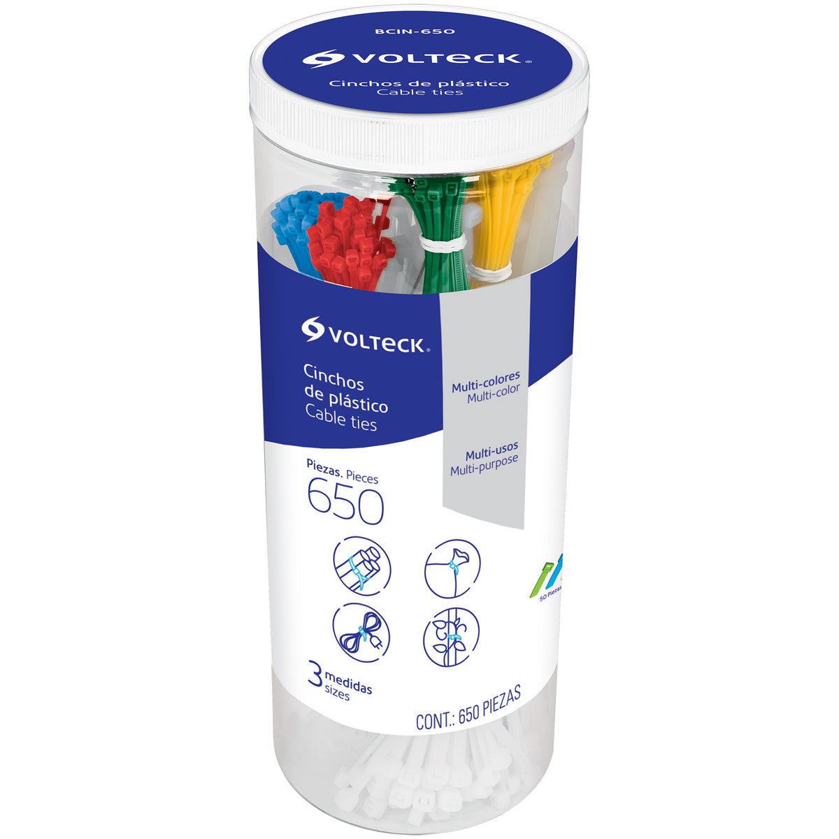 juego de abrazadera plastica de colores