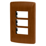 Tapa color madera interruptor o tomacorriente triple linea italiana