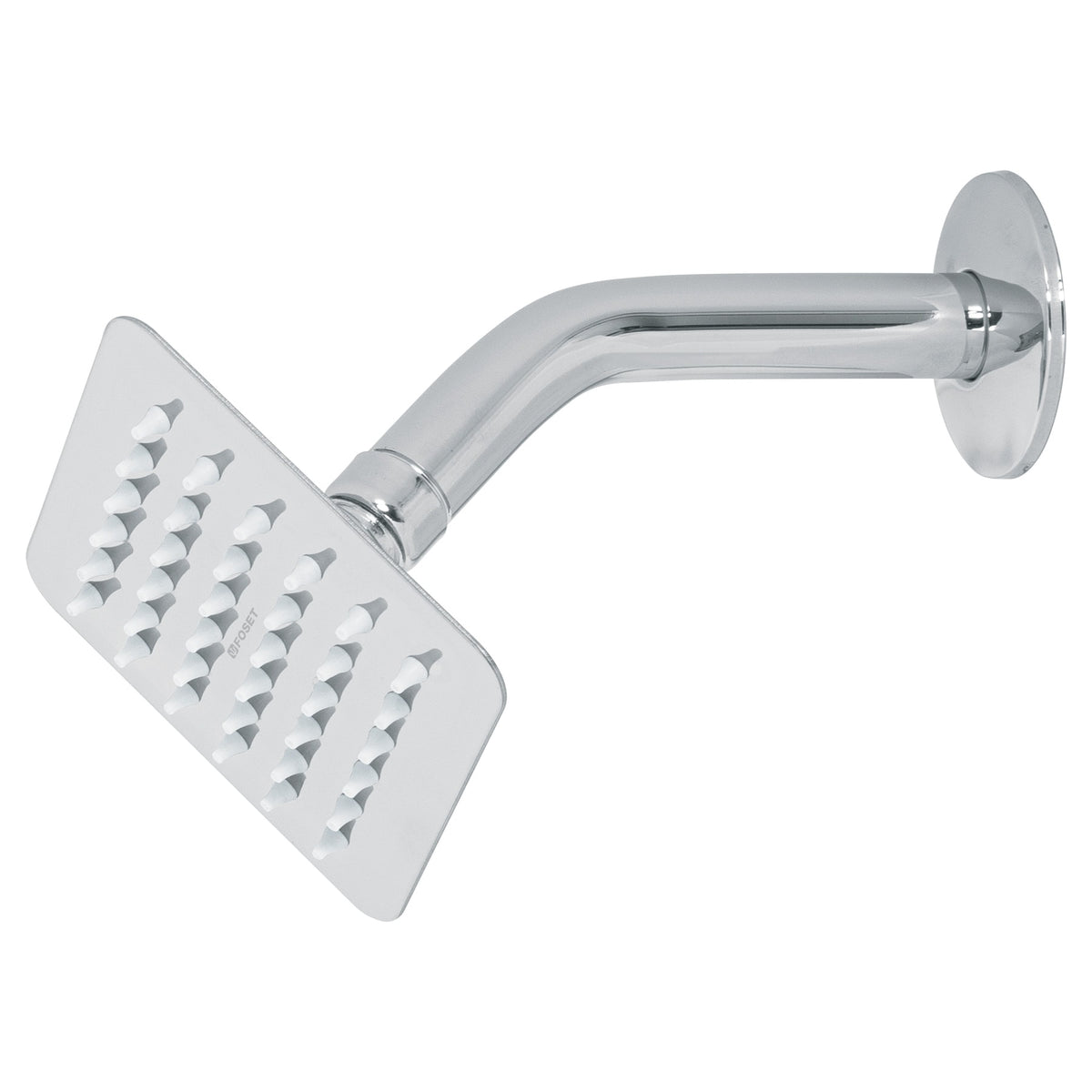 Regadera cuadrada 4", acero inox, con brazo