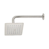 Regadera cuadrada 6", acero inox, con brazo