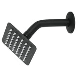 Regadera cuadrada 4", acero inox, con brazo, negro