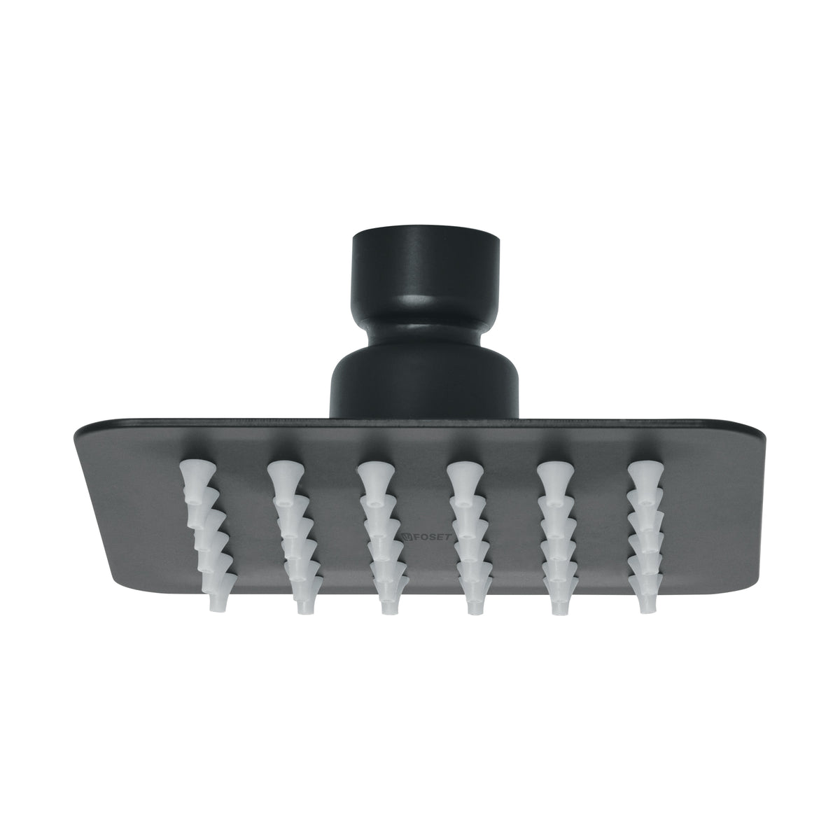 Regadera cuadrada 4", acero inox, sin brazo, negro