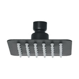 Regadera cuadrada 4", acero inox, sin brazo, negro