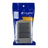 Placa armada acero inox 3 interruptores 1 módulo