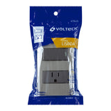 Placa armada acero interruptor y contacto 1 módulo