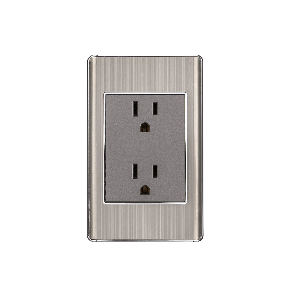 TOMACORRIENTE DOBLE ACERO INOX