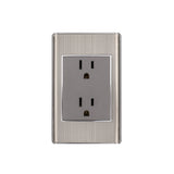 TOMACORRIENTE DOBLE ACERO INOX