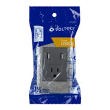 Placa armada acero contacto y 2 puertos USB 1.5 módulo