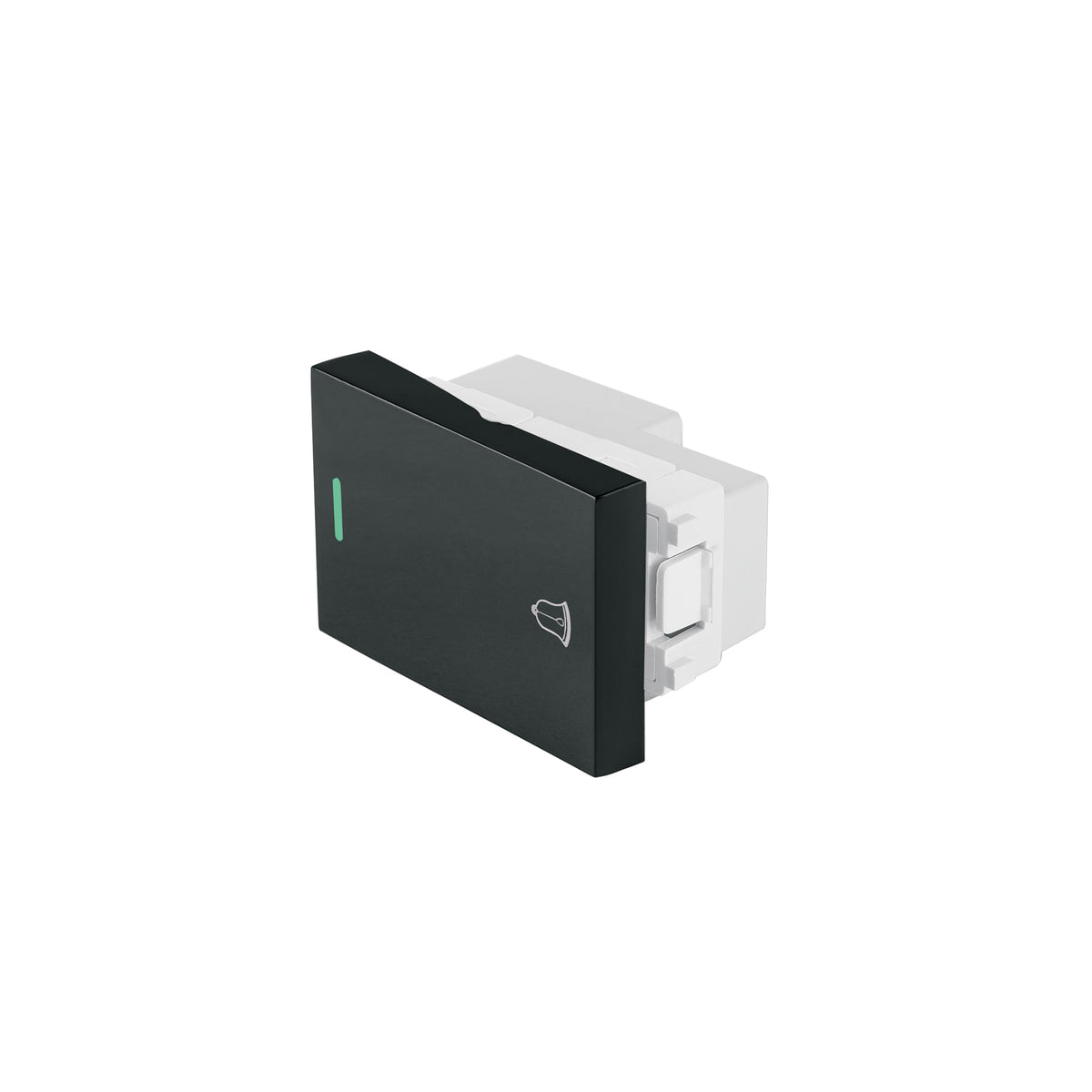 INTERRUPTOR SENCILLO DE TIMBRE NEGRO SIN TAPA